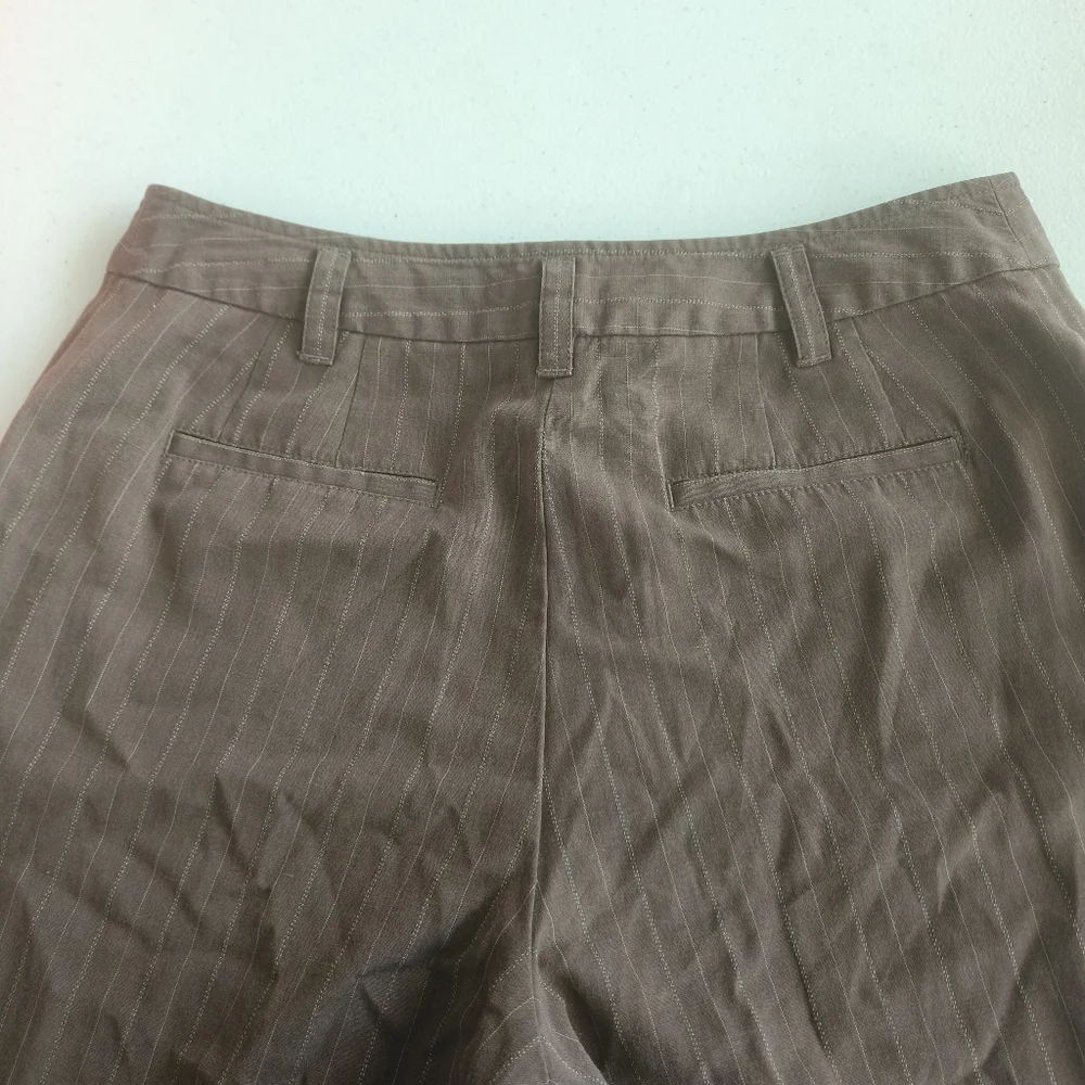 J.Jill women's dress pants size 6 brown with stripes straight legs pockets offic